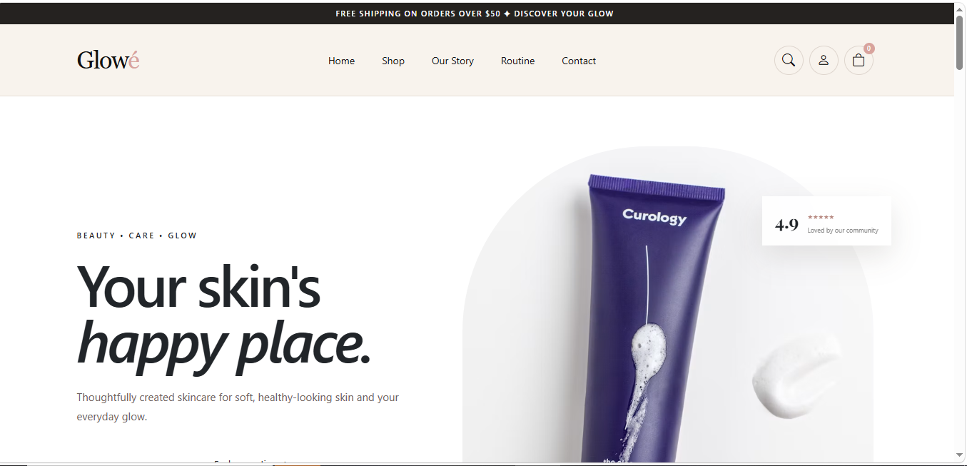 Glowé Skincare Website